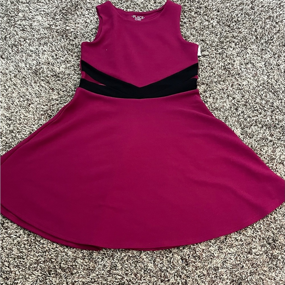 Children’s Place cranberry red dress NWT youth girls size 10-12 large.